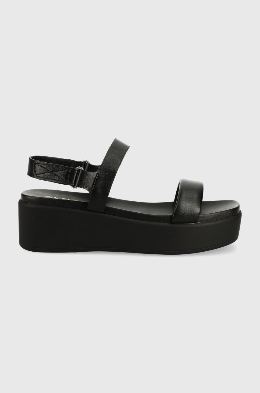 Aldo sandale Tisdal femei, culoarea negru, cu platforma