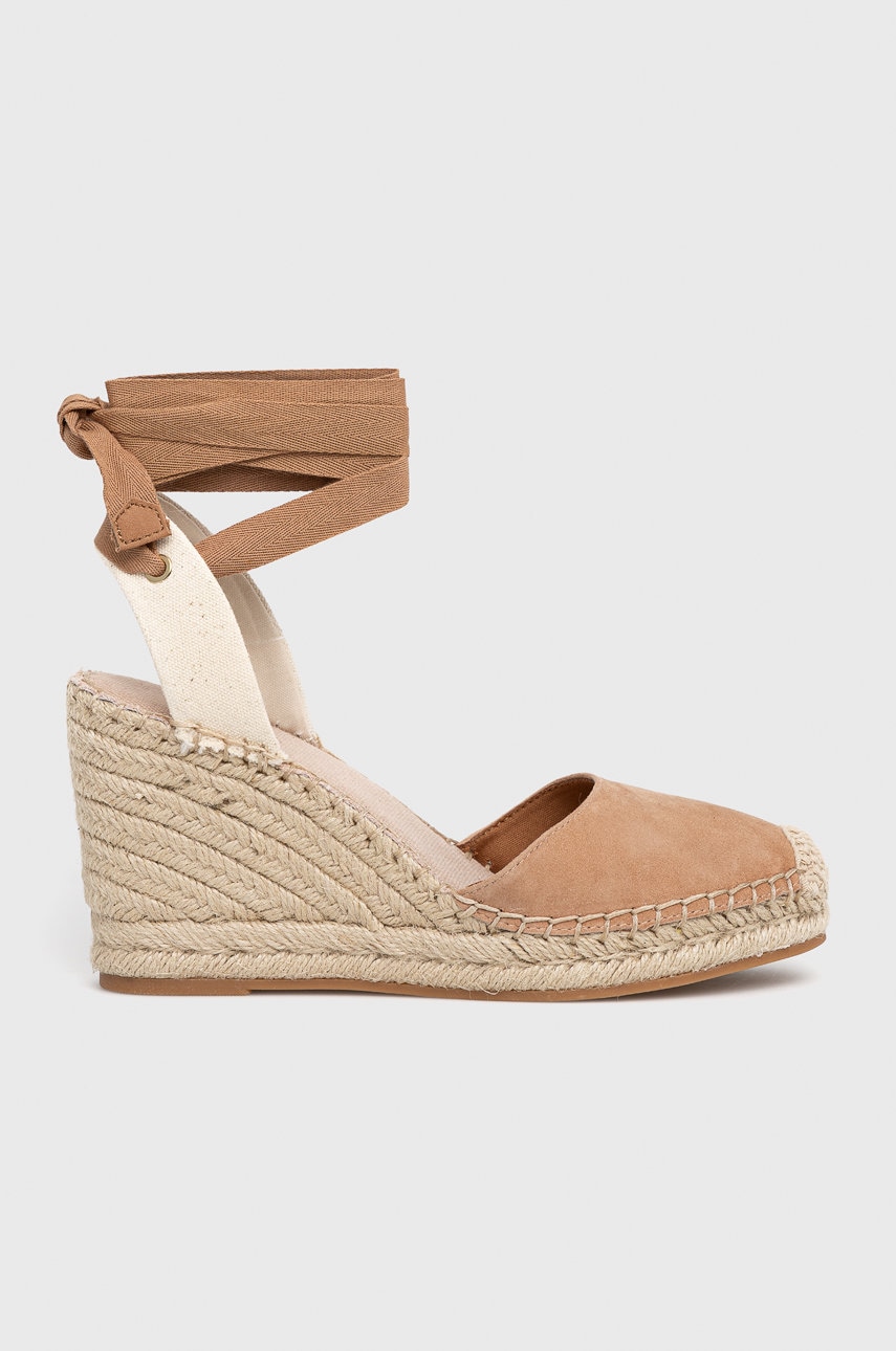 Aldo Espadrile Din Piele Intoarsa Efemina Culoarea Maro, Toc Pana