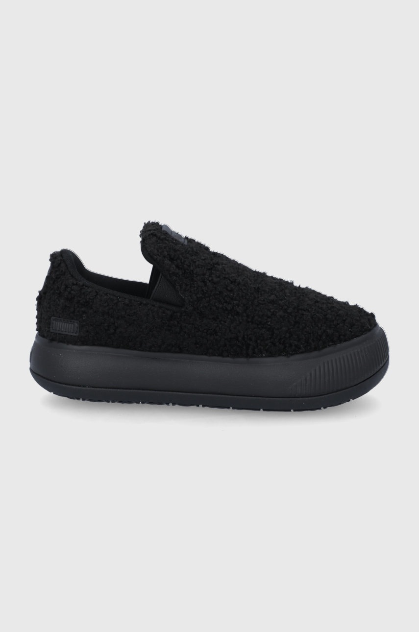 Puma pantofi Suede Mayu Slip-on Teddy wns culoarea negru