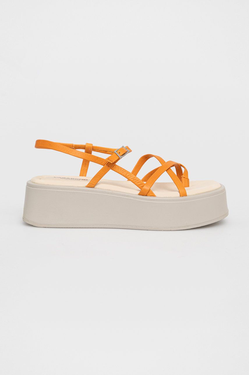 Levně Kožené sandály Vagabond Shoemakers Courtney dámské, oranžová barva