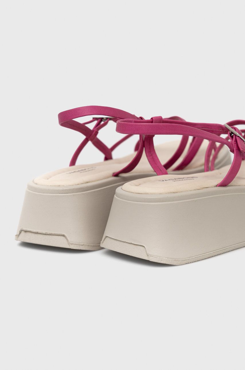Vagabond Shoemakers Sandale De Piele Courtney Femei, Culoarea Roz, Cu Platforma