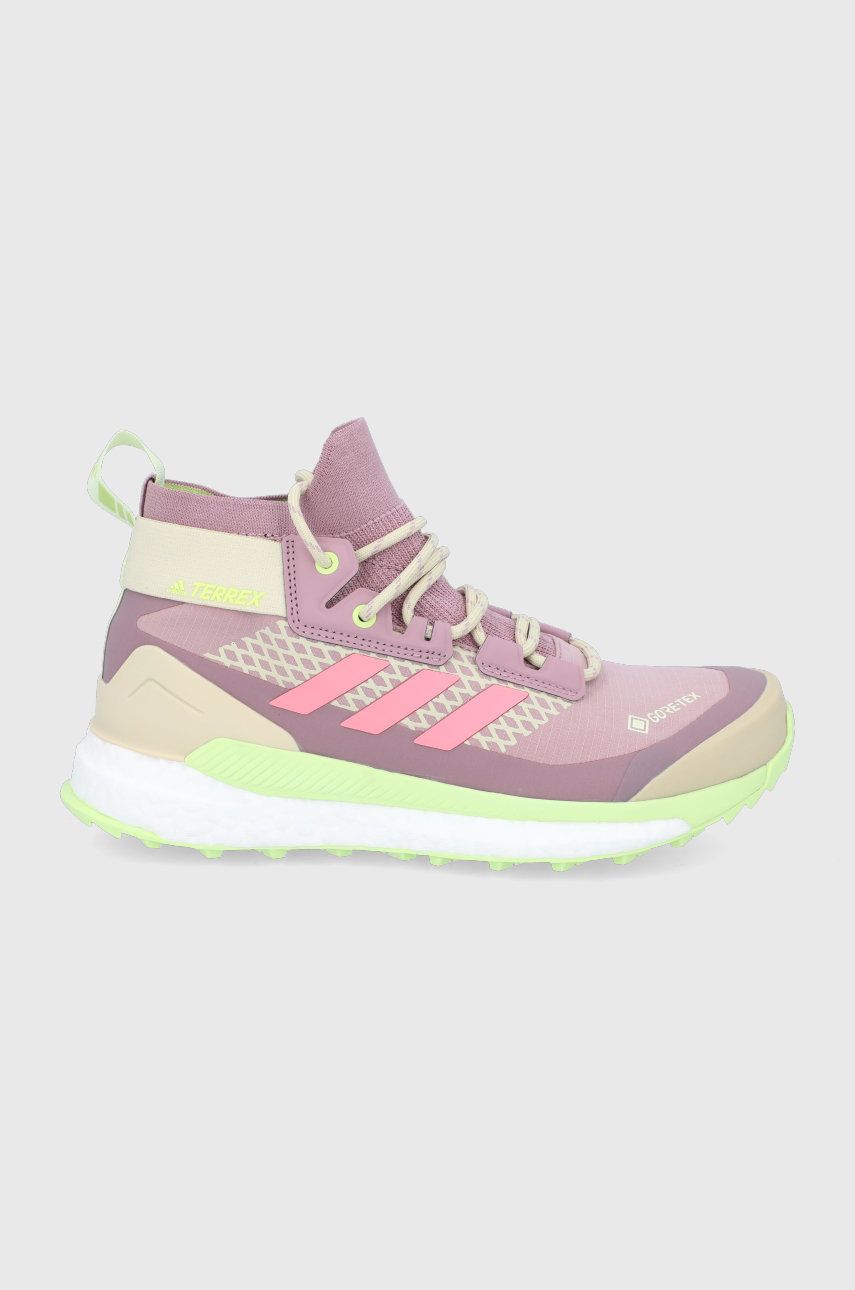 Boty adidas TERREX free hiker dámské, růžová barva, GW8698-MAGM/ARED - růžová -  Svršek: Umělá 