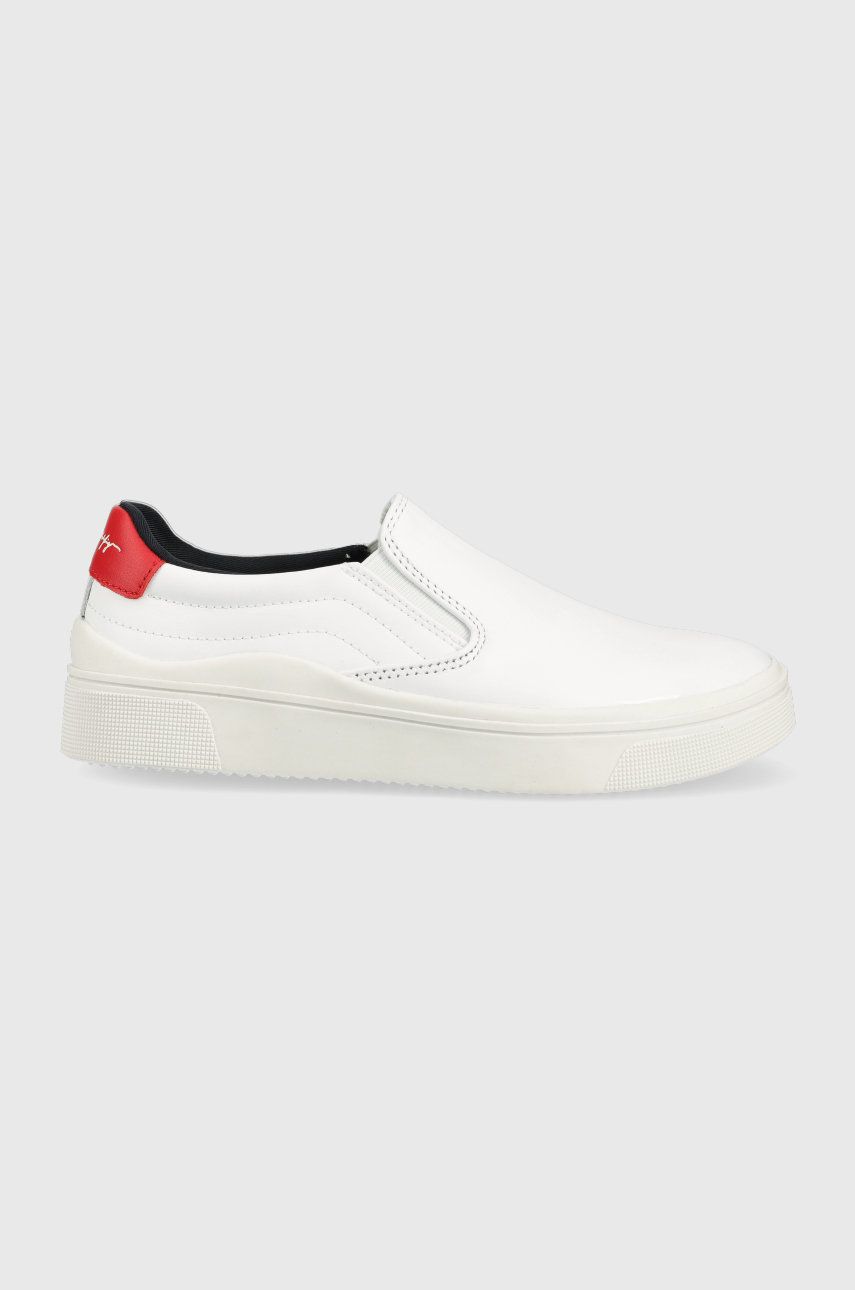 Kožené sneakers boty Tommy Hilfiger bílá barva - bílá -  Svršek: Přírodní kůže Vnitřek: Um