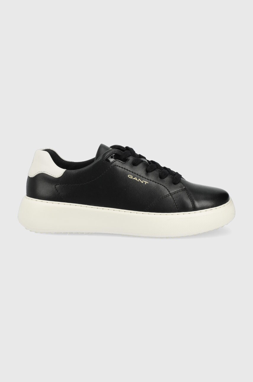 Gant sneakers din piele custly culoarea negru