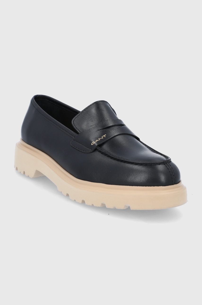 

Кожаные мокасины Gant Malinca женское цвет чёрный на платформе