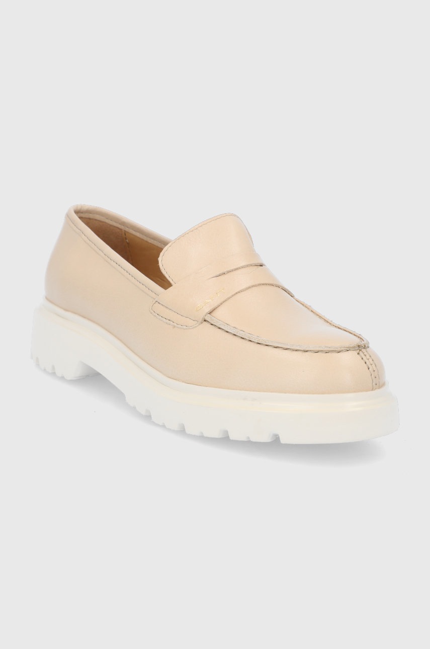

Кожаные мокасины Gant Malinca женское цвет на платформе