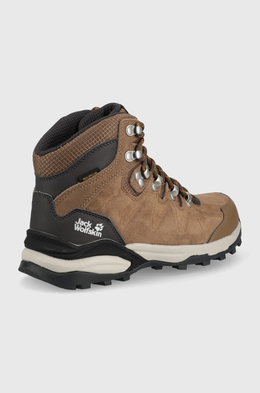 

Черевики Jack Wolfskin Refugio Texapore Mid жіночі колір коричневий злегка утеплені