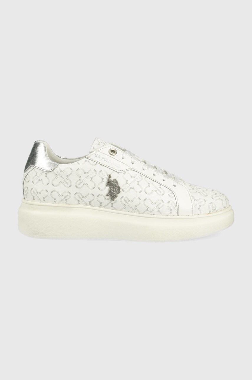U.s. polo assn. sneakers din piele culoarea alb
