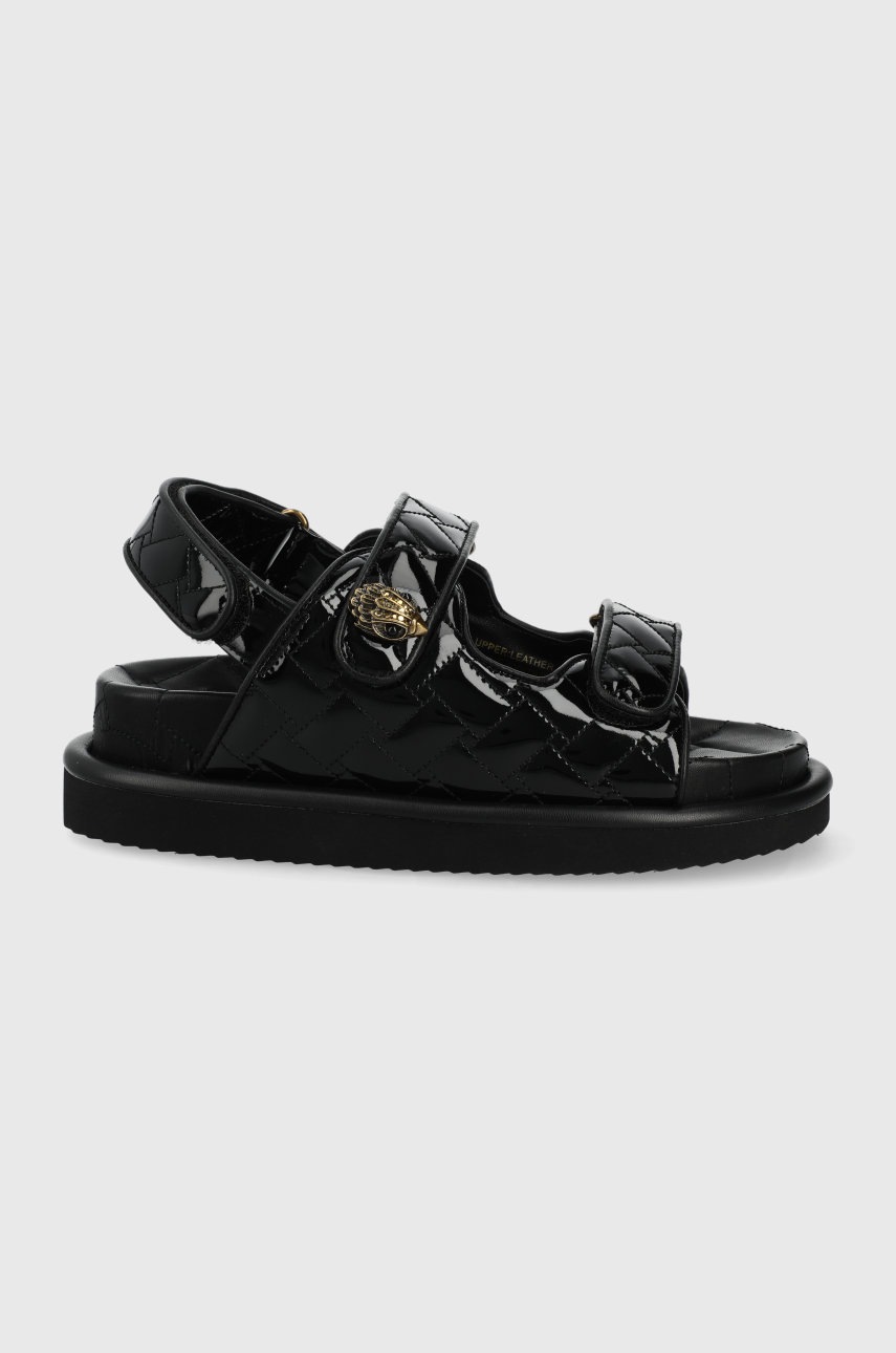 

Кожени сандали Kurt Geiger London дамски в черно с платформа, Черен