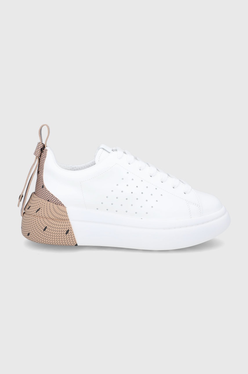 

Кожени обувки Red Valentino в бяло с платформа, Бял