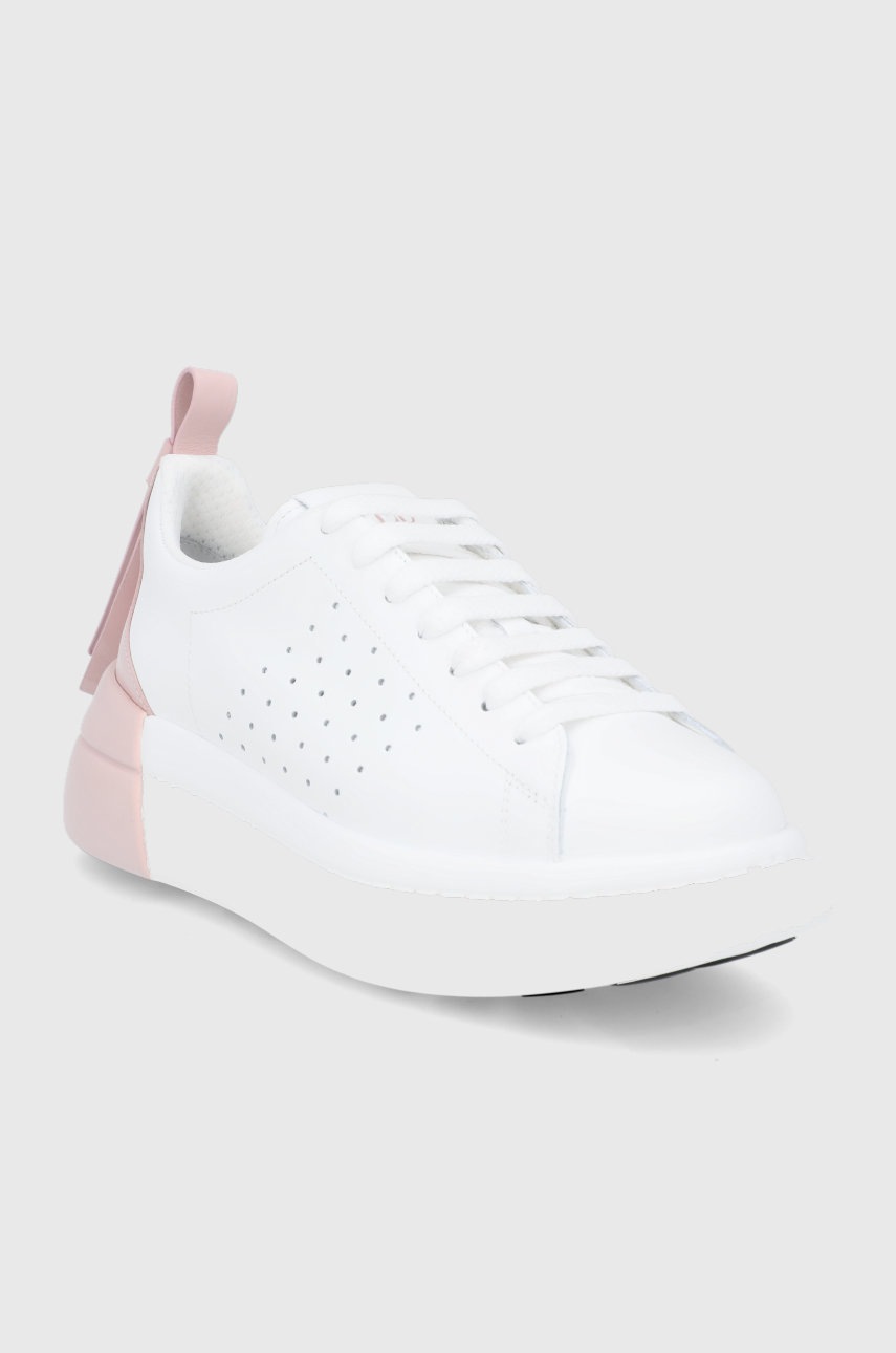 

Кожаные ботинки Red Valentino цвет белый на платформе