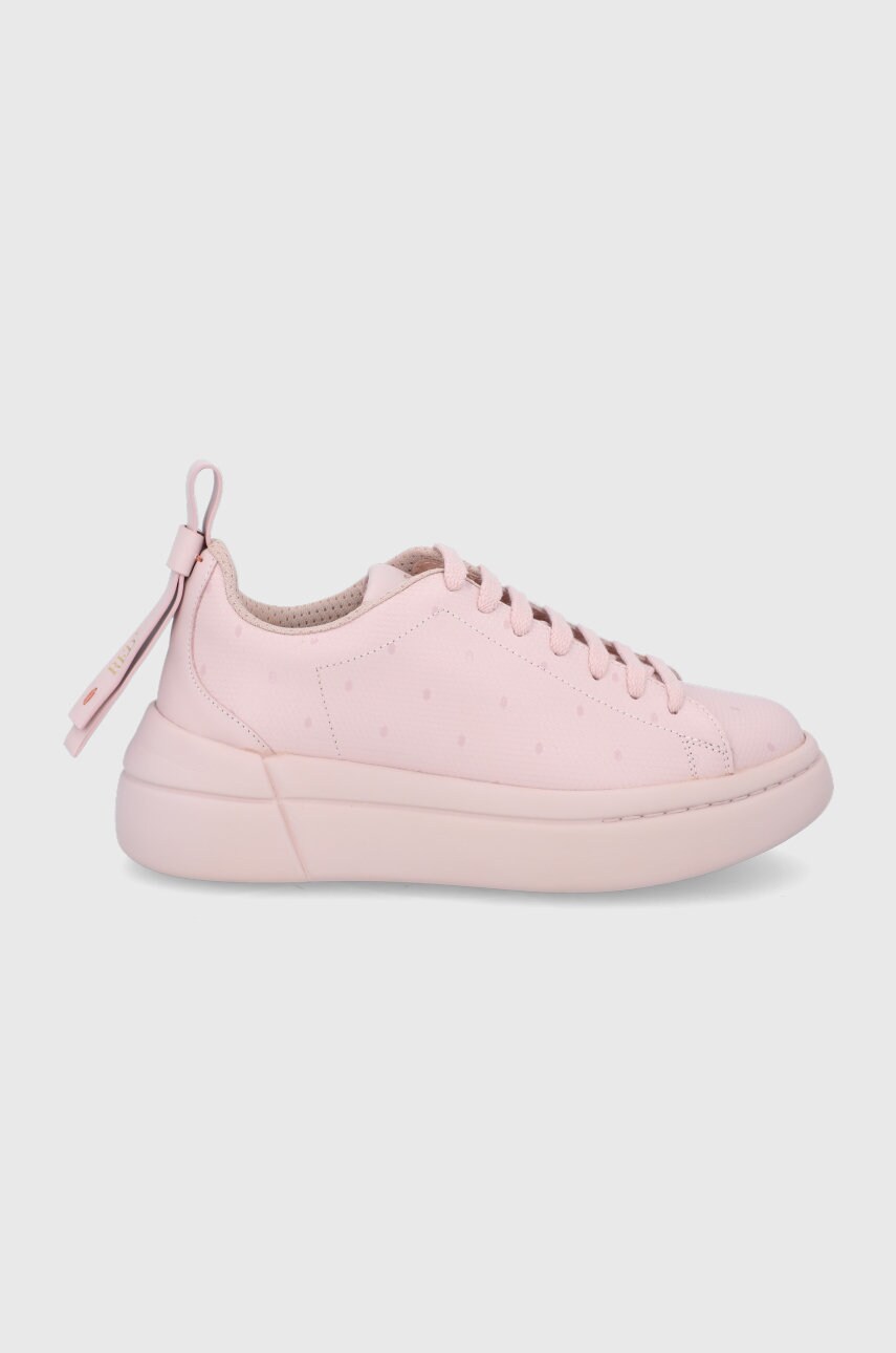 

Кожени обувки Red Valentino в розово с платформа, Розов