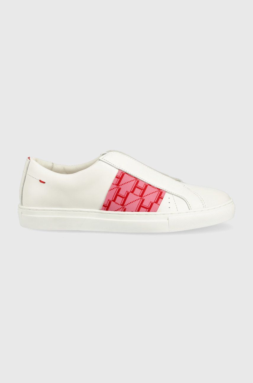 HUGO sneakers din piele Futurism culoarea alb answear.ro