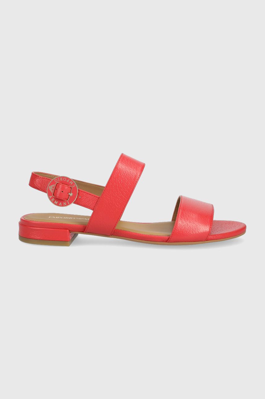 Emporio Armani sandale de piele femei, culoarea rosu Pret Mic answear.ro imagine noua gjx.ro