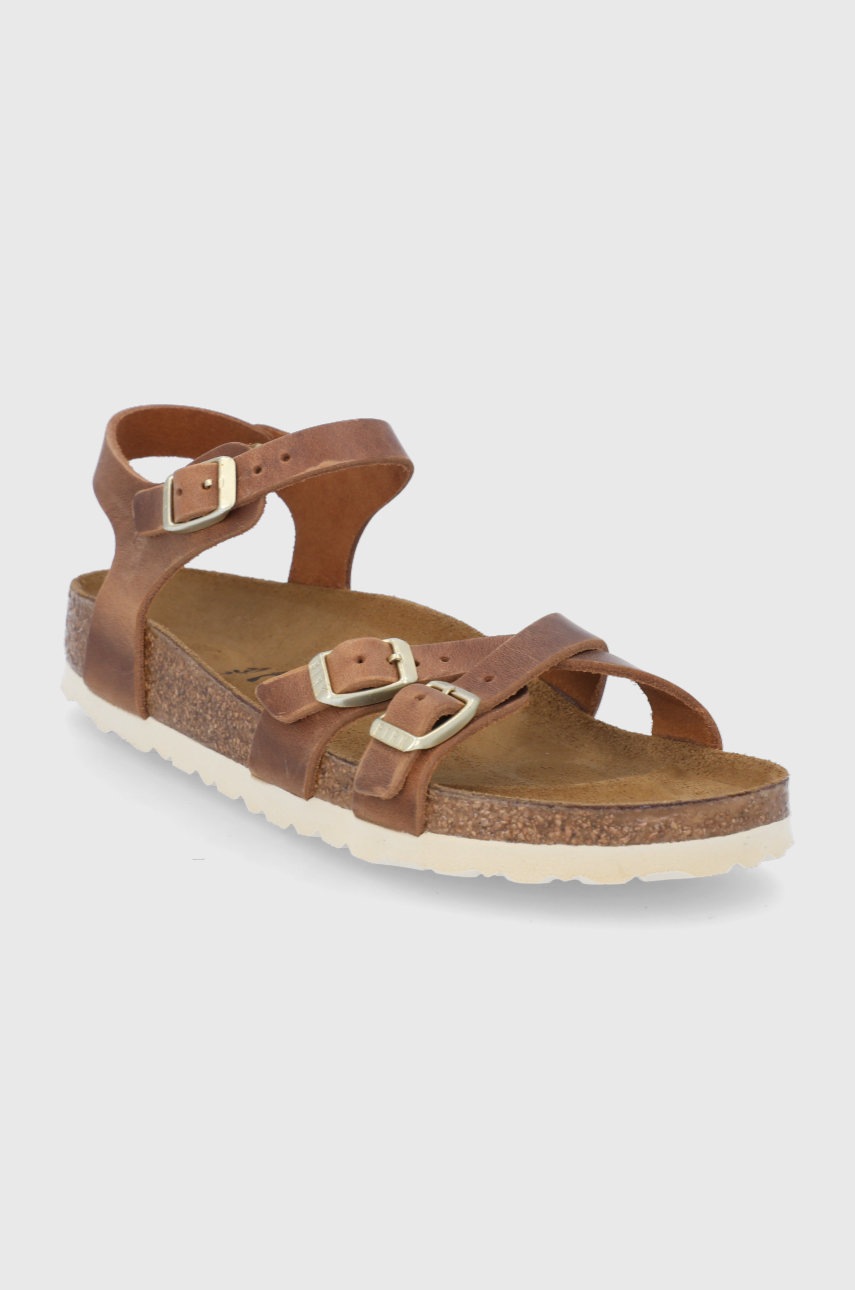 

Кожаные сандалии Birkenstock Kumba женские цвет коричневый