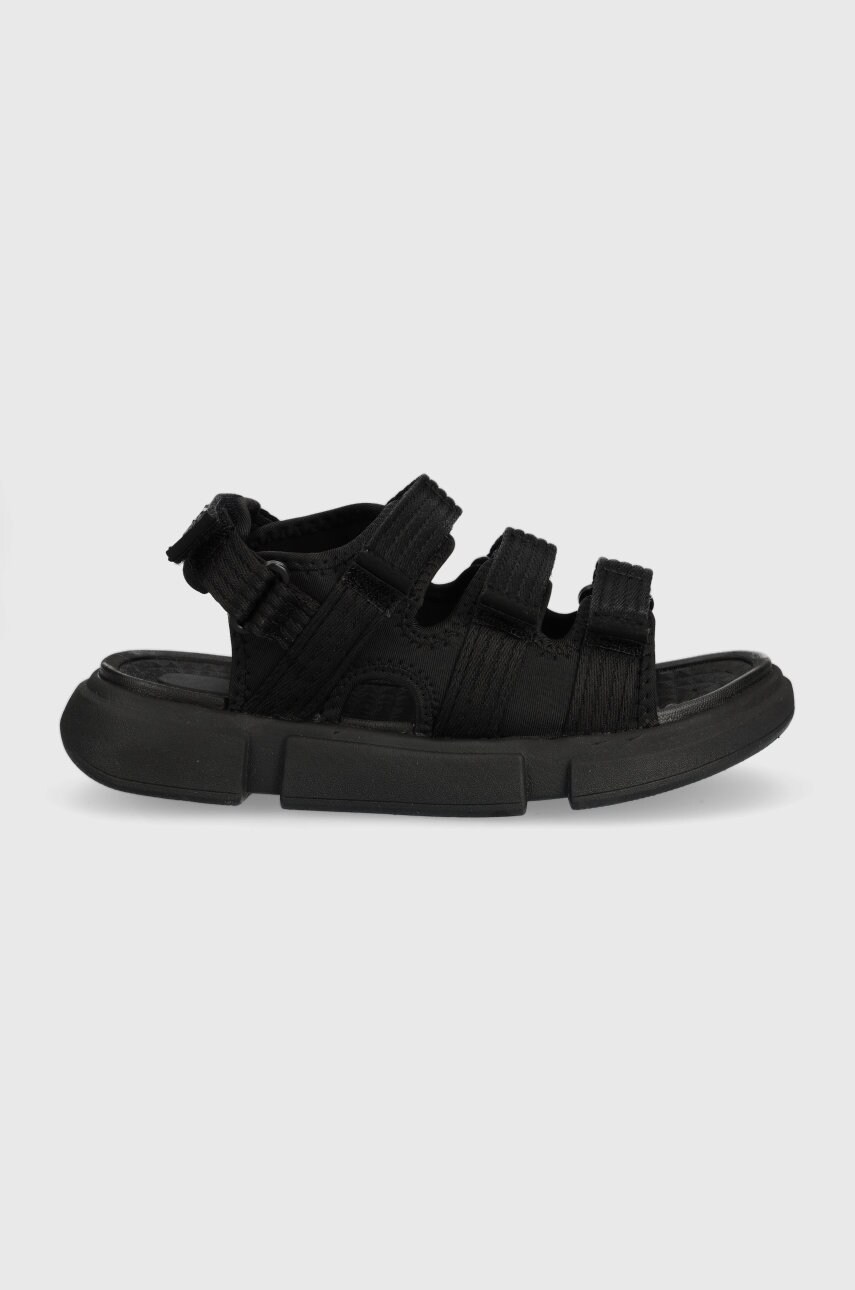 4f sandale femei, culoarea negru, cu platforma