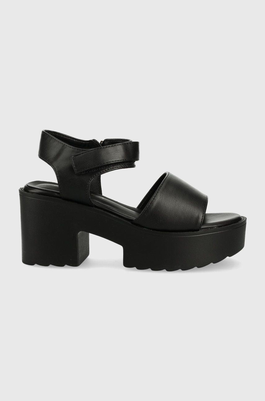 Sisley sandale femei, culoarea negru, cu toc drept femei 2023-09-23