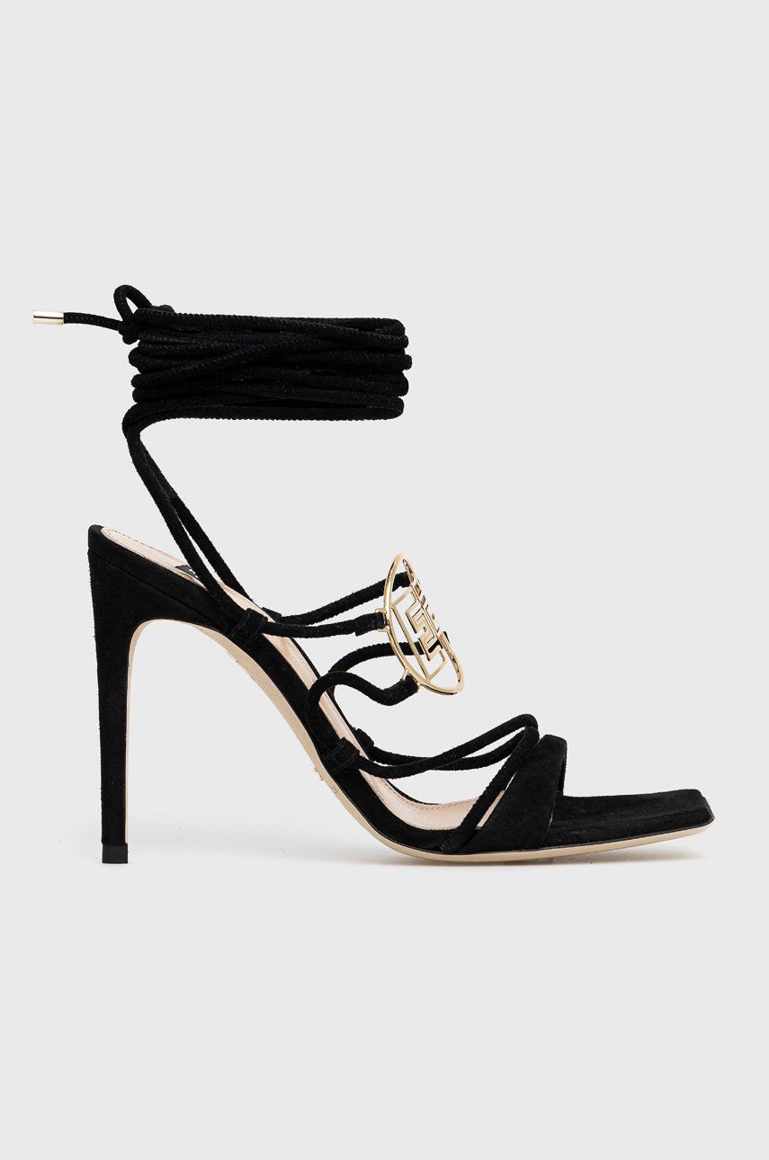 Elisabetta Franchi sandale din piele intoarsa culoarea negru answear imagine noua