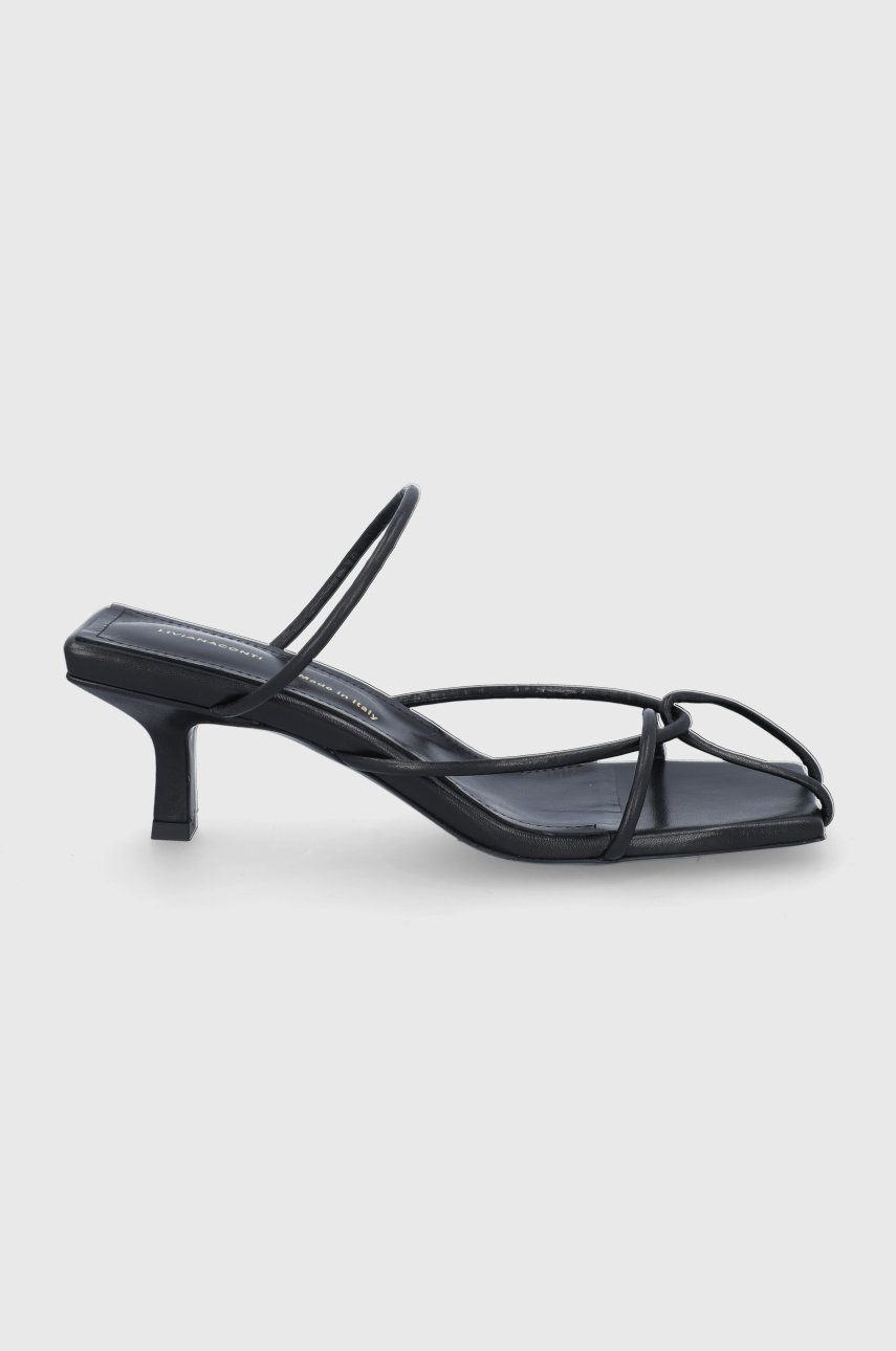 Pantofle Liviana Conti dámské, černá barva, na podpatku - černá -  Svršek: Umělá hmota Vni
