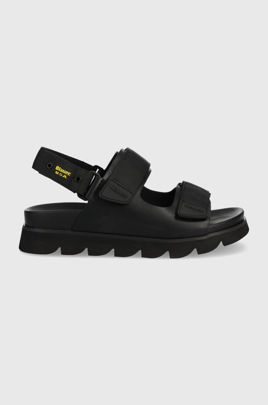 

Сандали Blauer в черно с платформа, Черен