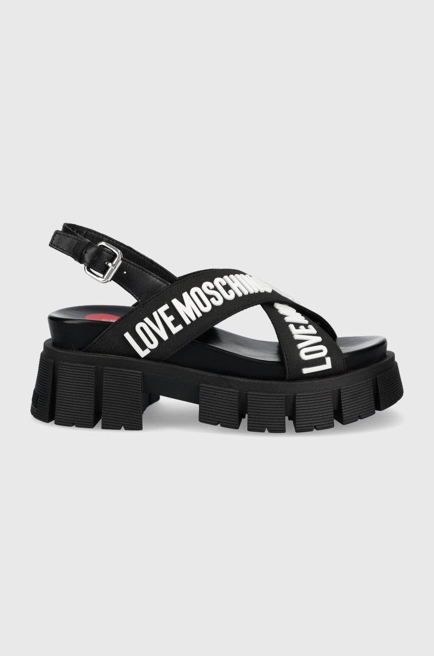 Love Moschino sandale femei, culoarea negru, cu platforma Answear 2023-06-09