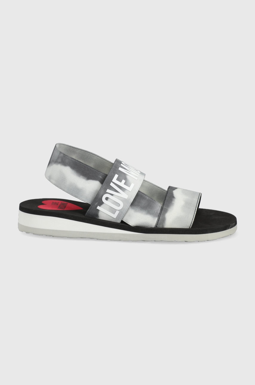 Love Moschino sandale femei, culoarea gri