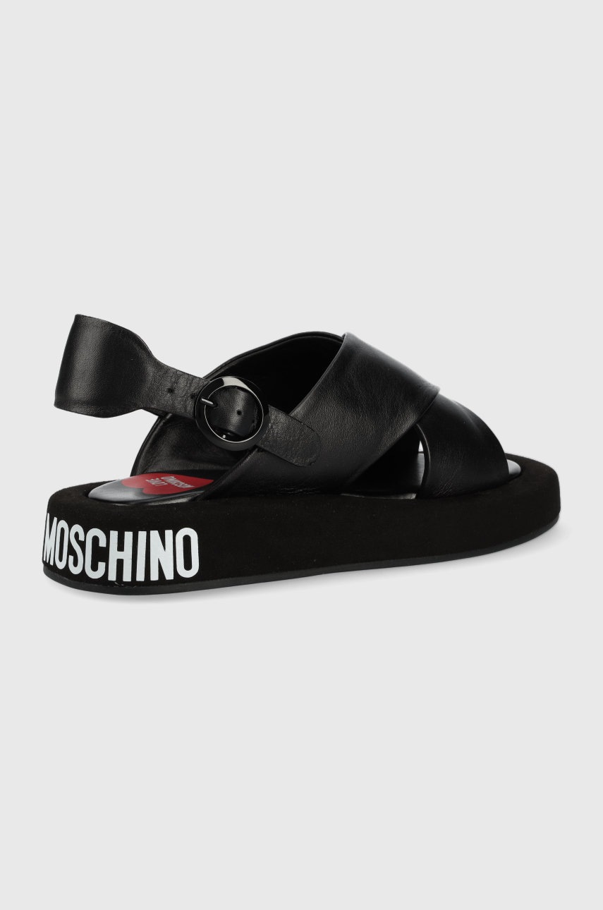 

Шкіряні сандалі Love Moschino жіночі колір чорний на платформі
