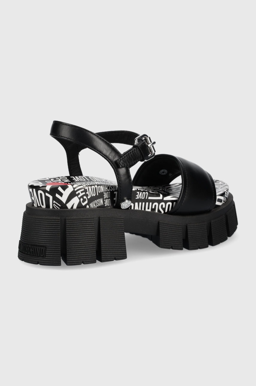 

Шкіряні сандалі Love Moschino жіночі колір чорний на платформі