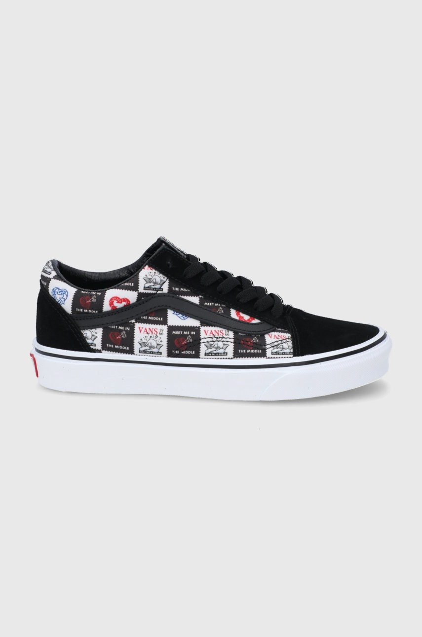 

Ниски кецове Vans Ua Old Skool дамски в черно, Черен