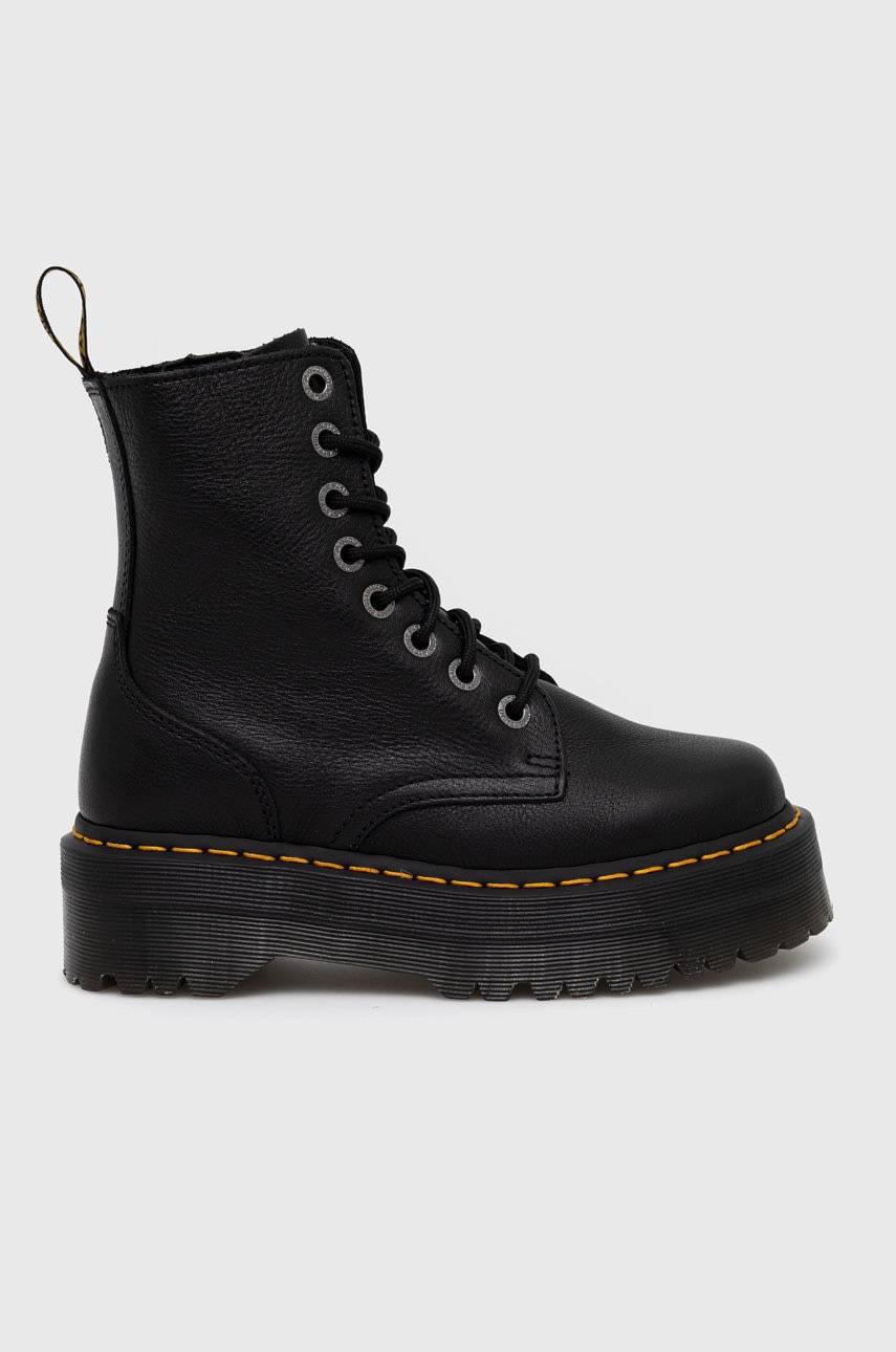 Levně Kožené workery Dr. Martens Jadon III dámské, černá barva, na plochém podpatku, DM26378001