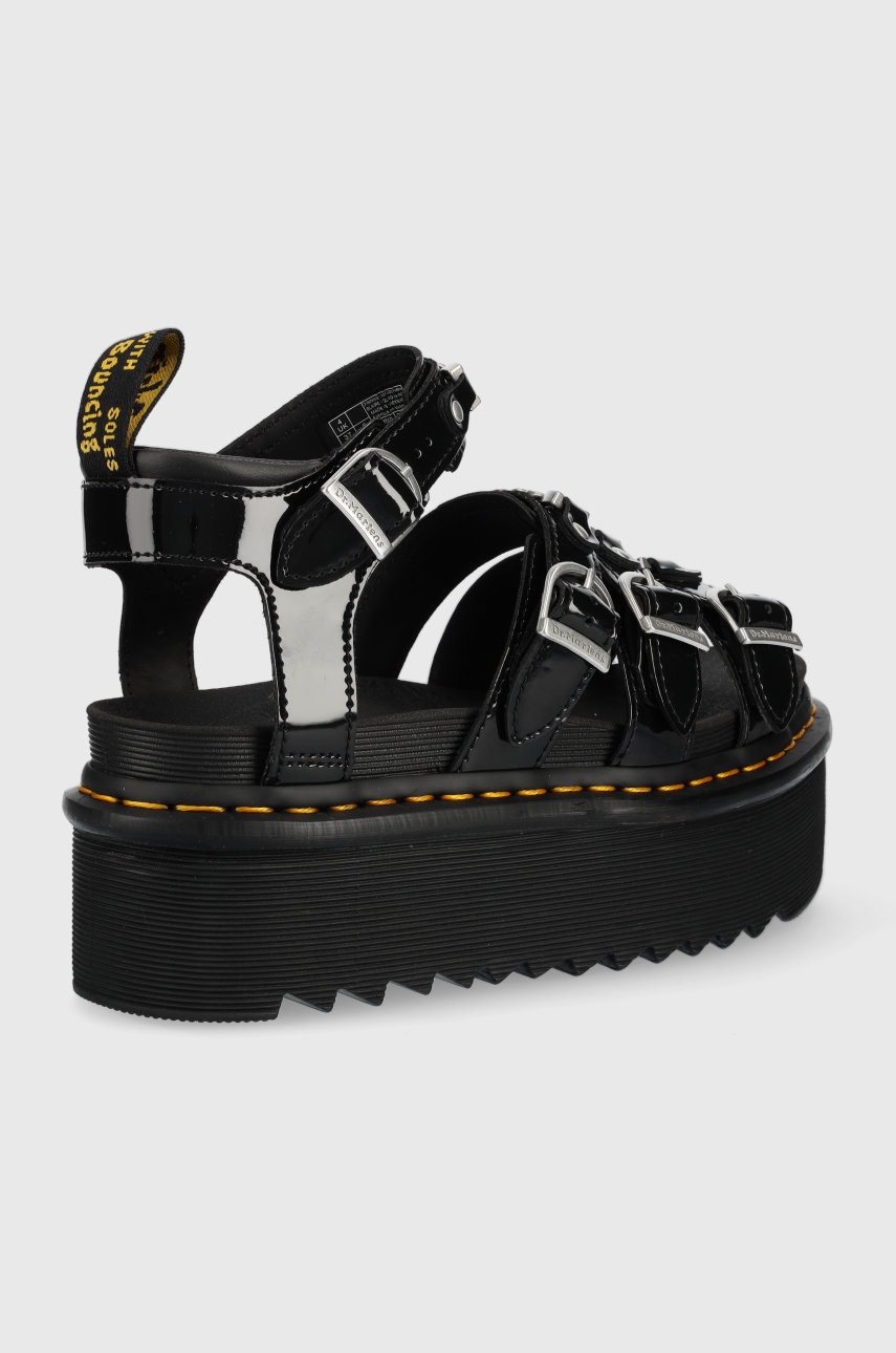 

Шкіряні сандалі Dr. Martens жіночі колір чорний на платформі