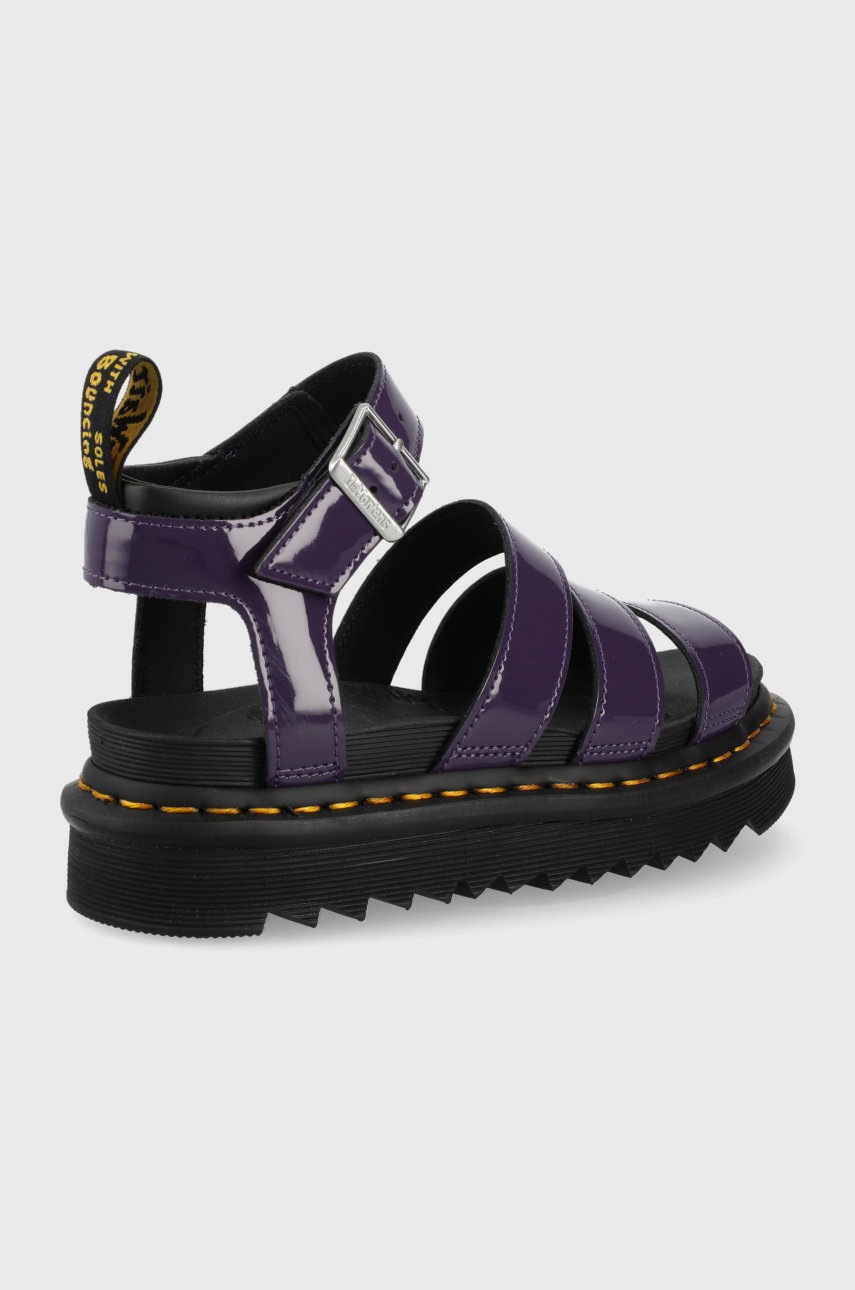 

Шкіряні сандалі Dr. Martens жіночі колір фіолетовий на платформі