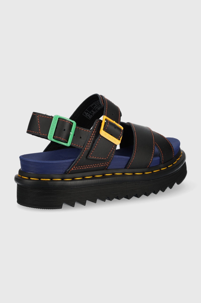 

Шкіряні сандалі Dr. Martens жіночі колір чорний на платформі