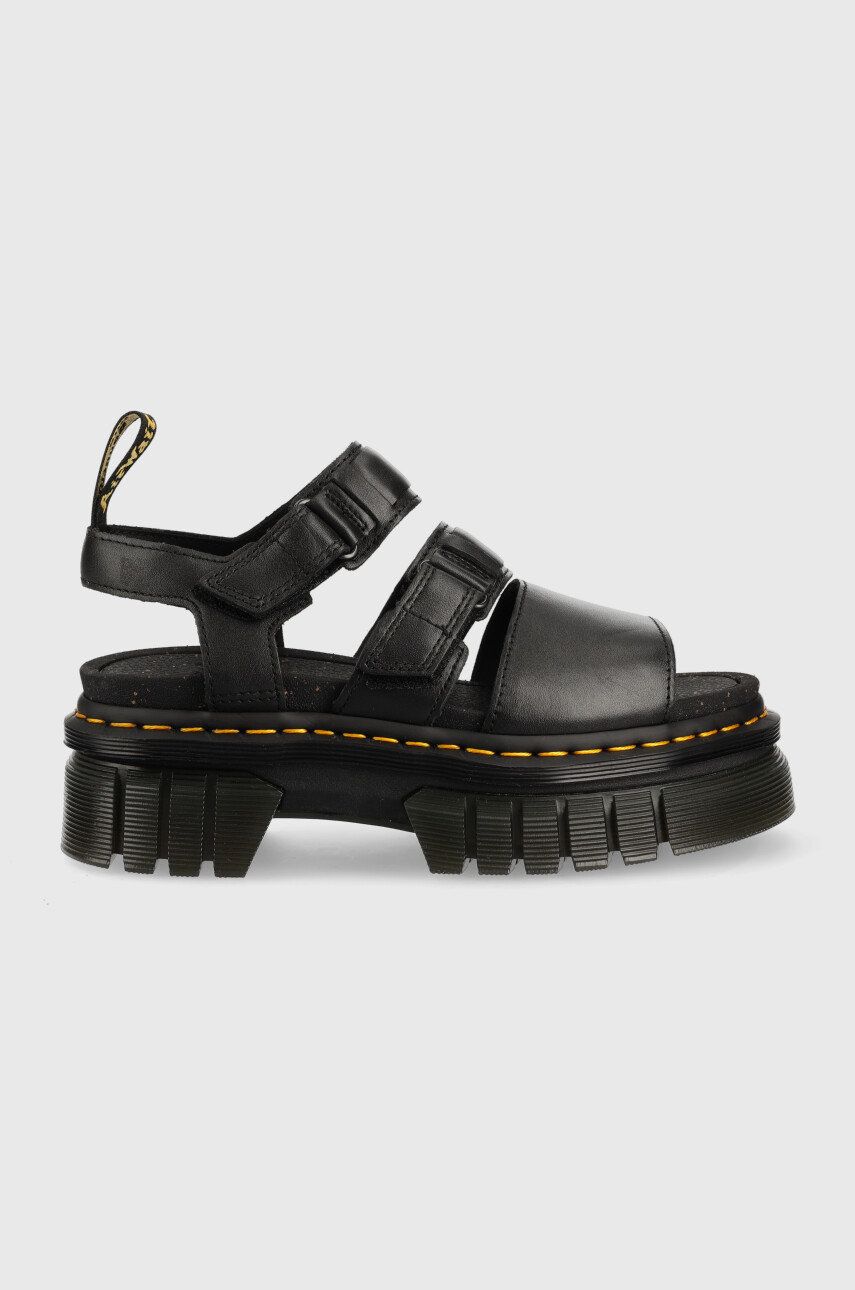 Dr. Martens sandale de piele femei, culoarea negru, cu platforma DM27405001.Ricki3strap-Blck.Nap.L answear.ro