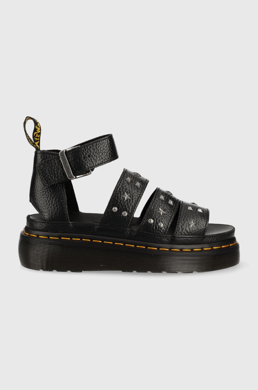 Levně Kožené sandály Dr. Martens Clarissa II Quad dámské, černá barva, na platformě, DM27572001