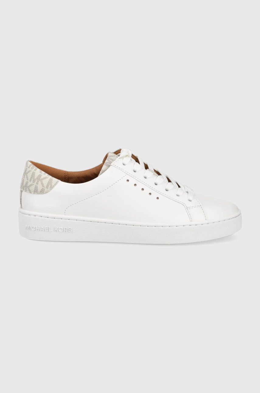 Michael michael kors ghete de piele irving lace up culoarea alb