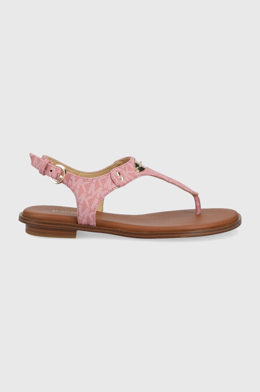 Michael Kors sandale Mk Plate Thong femei, culoarea roz