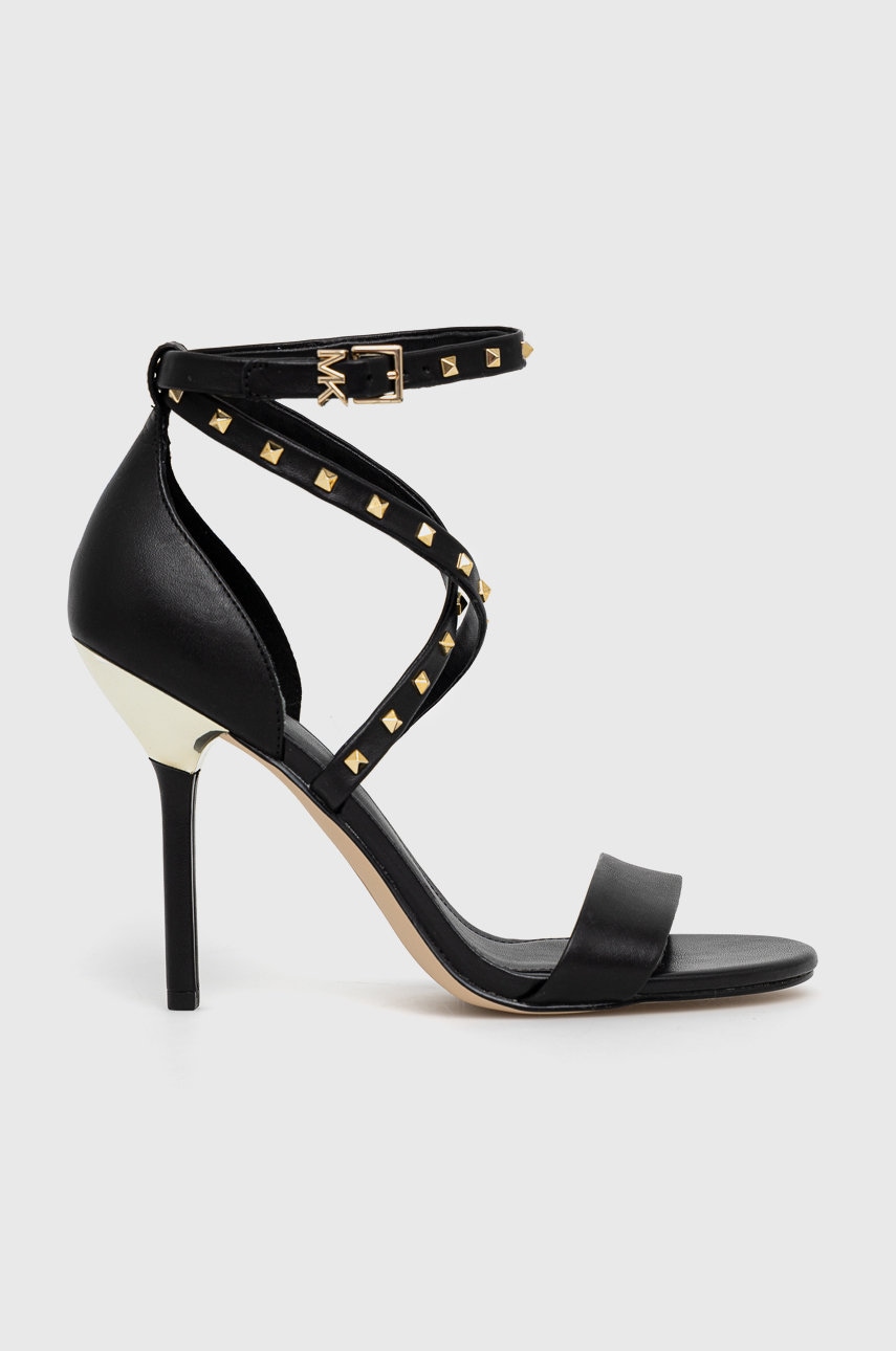 Michael michael kors sandale de piele astrid culoarea negru