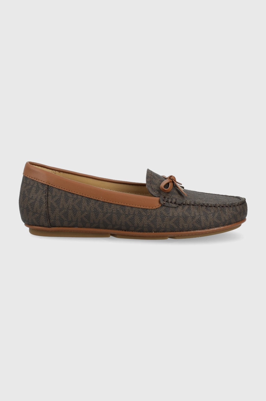 MICHAEL Michael Kors mocasini Juliette Moc femei, culoarea maro, cu toc plat MICHAEL Michael Kors mocasini Juliette Moc femei, culoarea maro, cu toc plat