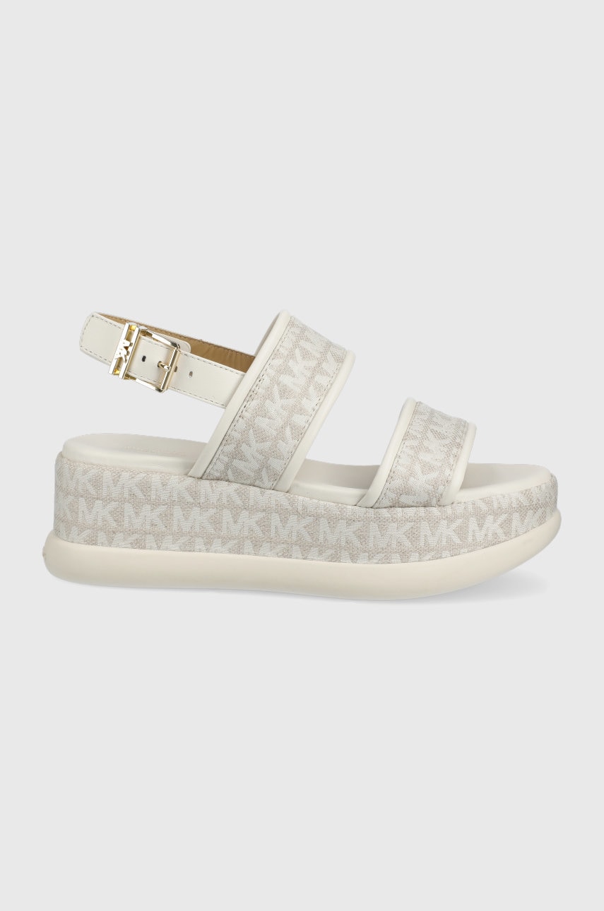 Michael michael kors sandale presley platform sandal femei, culoarea bej, cu platforma