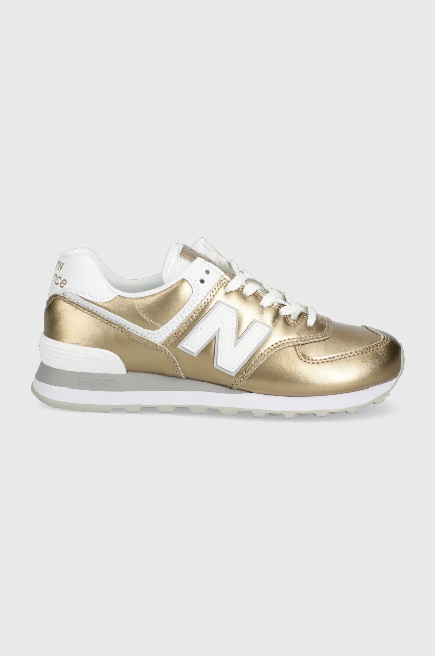 New balance ghete de piele wl574lc2 culoarea auriu