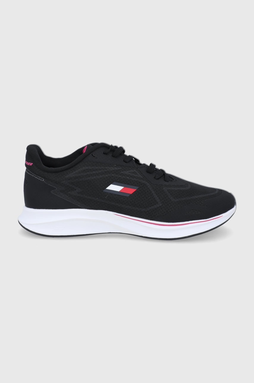 Levně Sportovní boty Tommy Sport Sleek černá barva