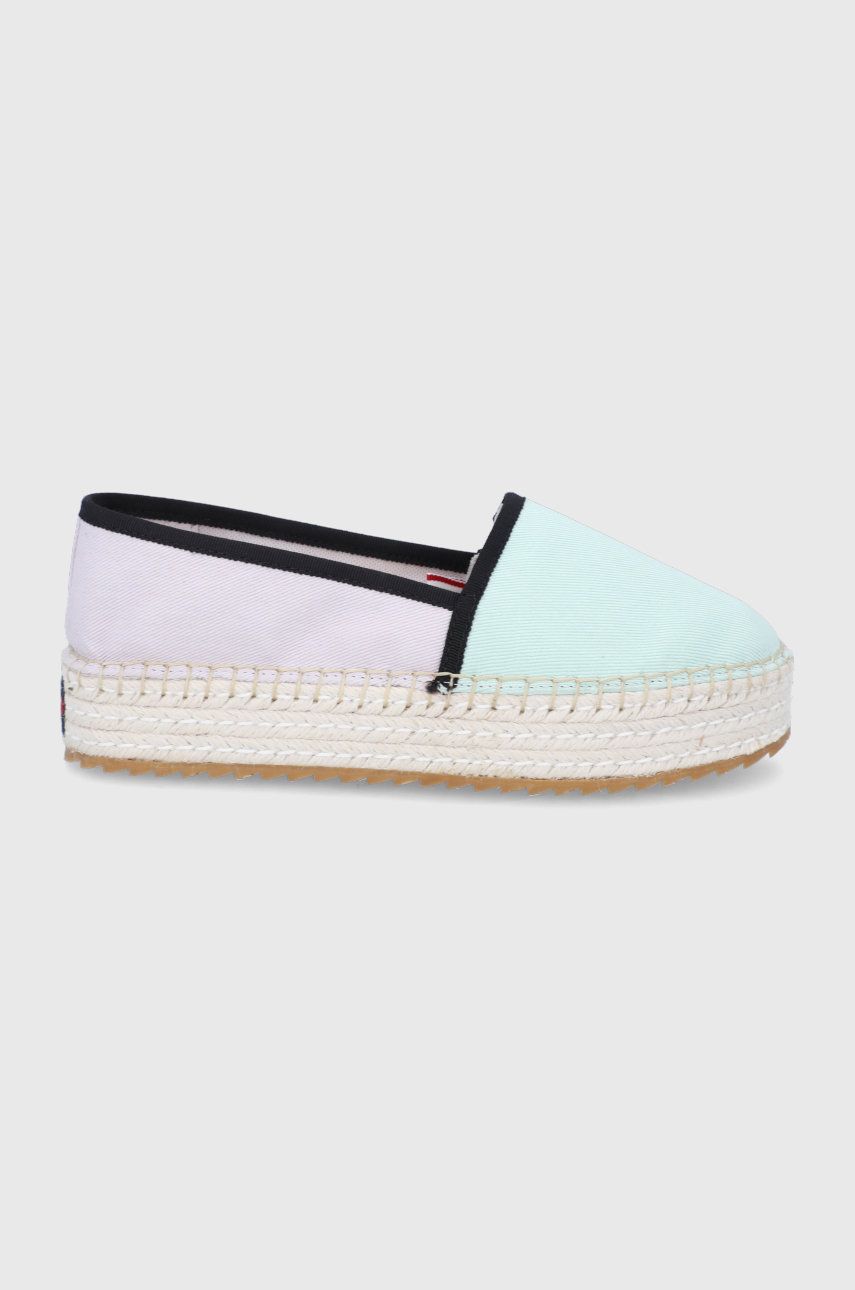 Tommy Jeans espadrile culoarea violet, cu platforma