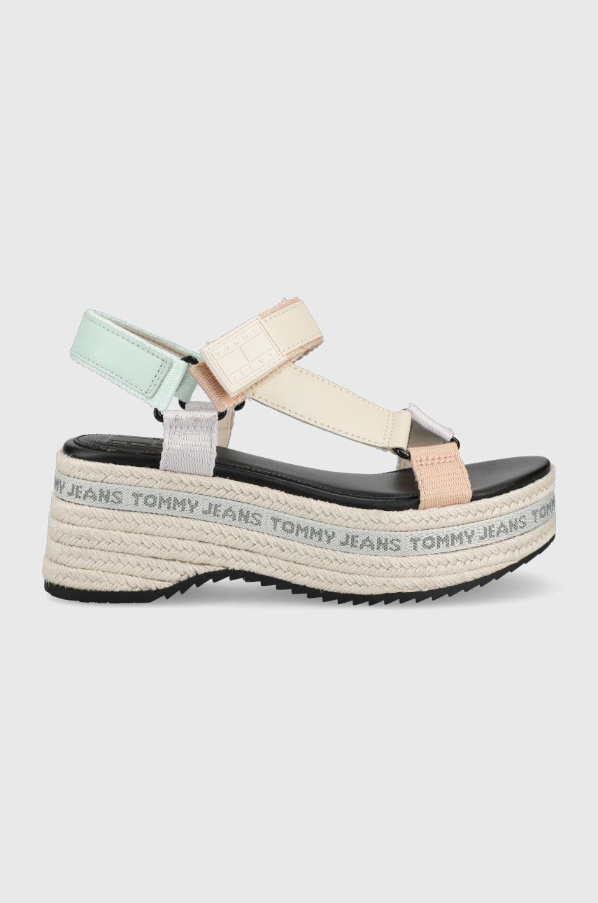Sandály Tommy Jeans dámské, na platformě - vícebarevná -  Svršek: Textilní materiál