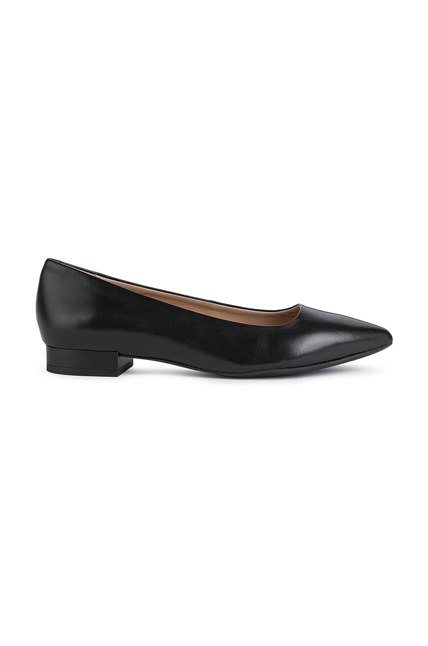 Geox balerini de piele charyssa culoarea negru,