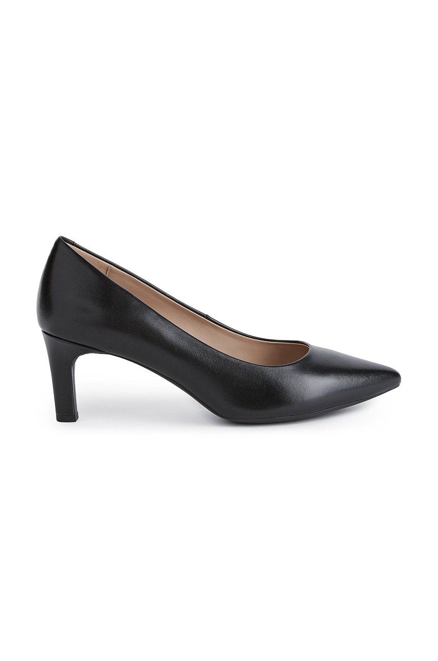 Geox pantofi de piele Bibbiana culoarea negru, cu toc drept 2022 ❤️ Pret Super answear imagine noua 2022