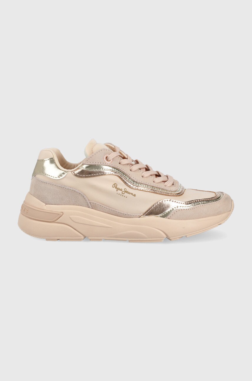 Pepe jeans sneakers arrow layer culoarea roz