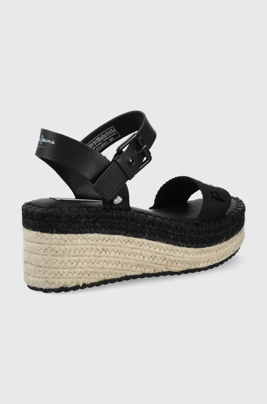 

Сандалии Pepe Jeans Witney Logo женские цвет чёрный на платформе