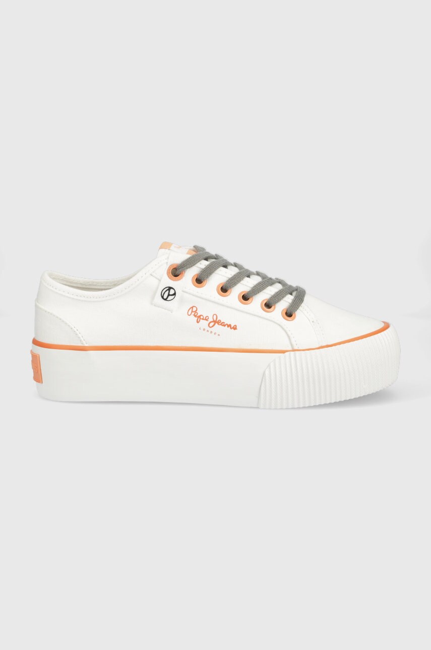 Pepe jeans tenisi ottis w bass culoarea alb