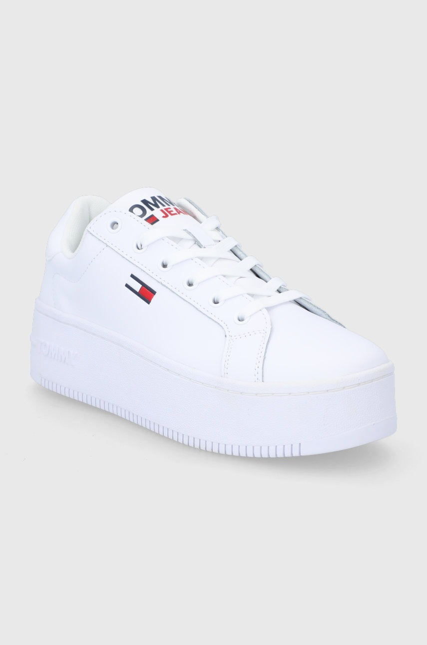 

Кожаные ботинки Tommy Jeans цвет белый